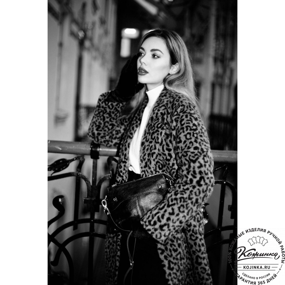 Женская кожаная сумка "Ариэль" (синяя)